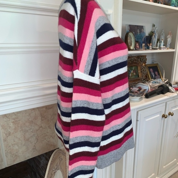 Court & Rowe Striped Wool Blend Sweater Pink White Black Size Small - Picture 3 of 6